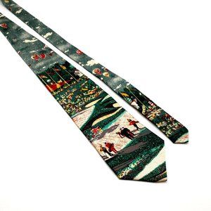 Cambridge Classics Mens Tie Vintage Golf Press Coverage Hot Air Balloons Silk